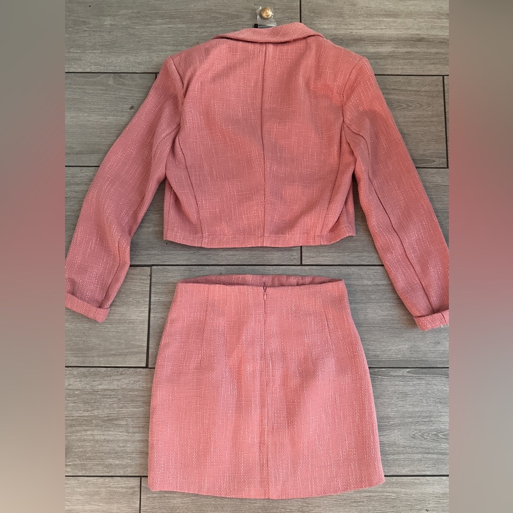 Pink Blazer Skirt Set - Picture 6 of 7